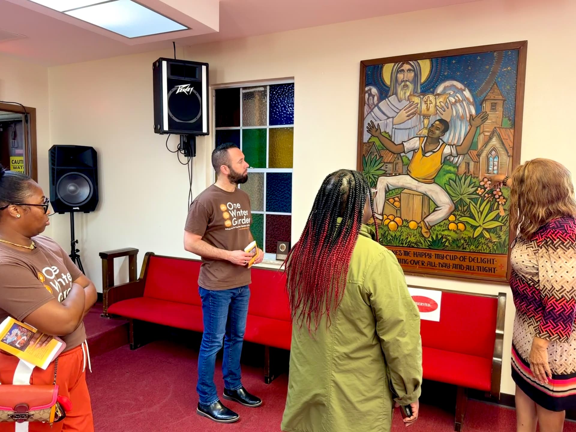Austin Arthur visiting Eatonville with Historic East Winter Garden advocates to explore Florida heritage, community storytelling, and neighborhood history