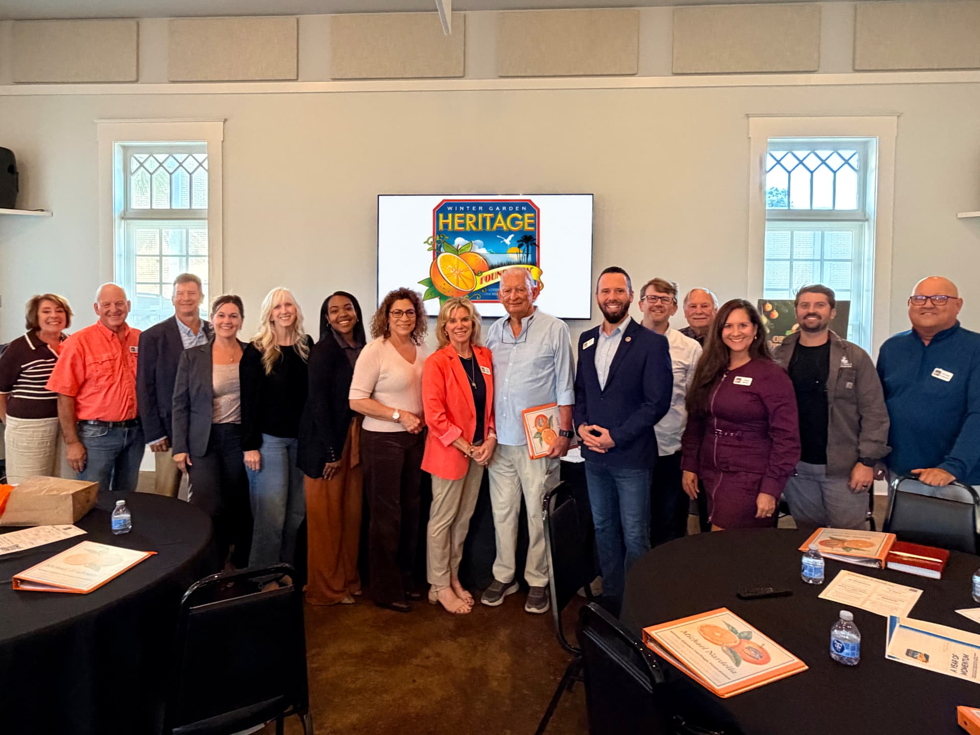 Austin Arthur with fellow board members of the Winter Garden Heritage Foundation at the Heritage Museum