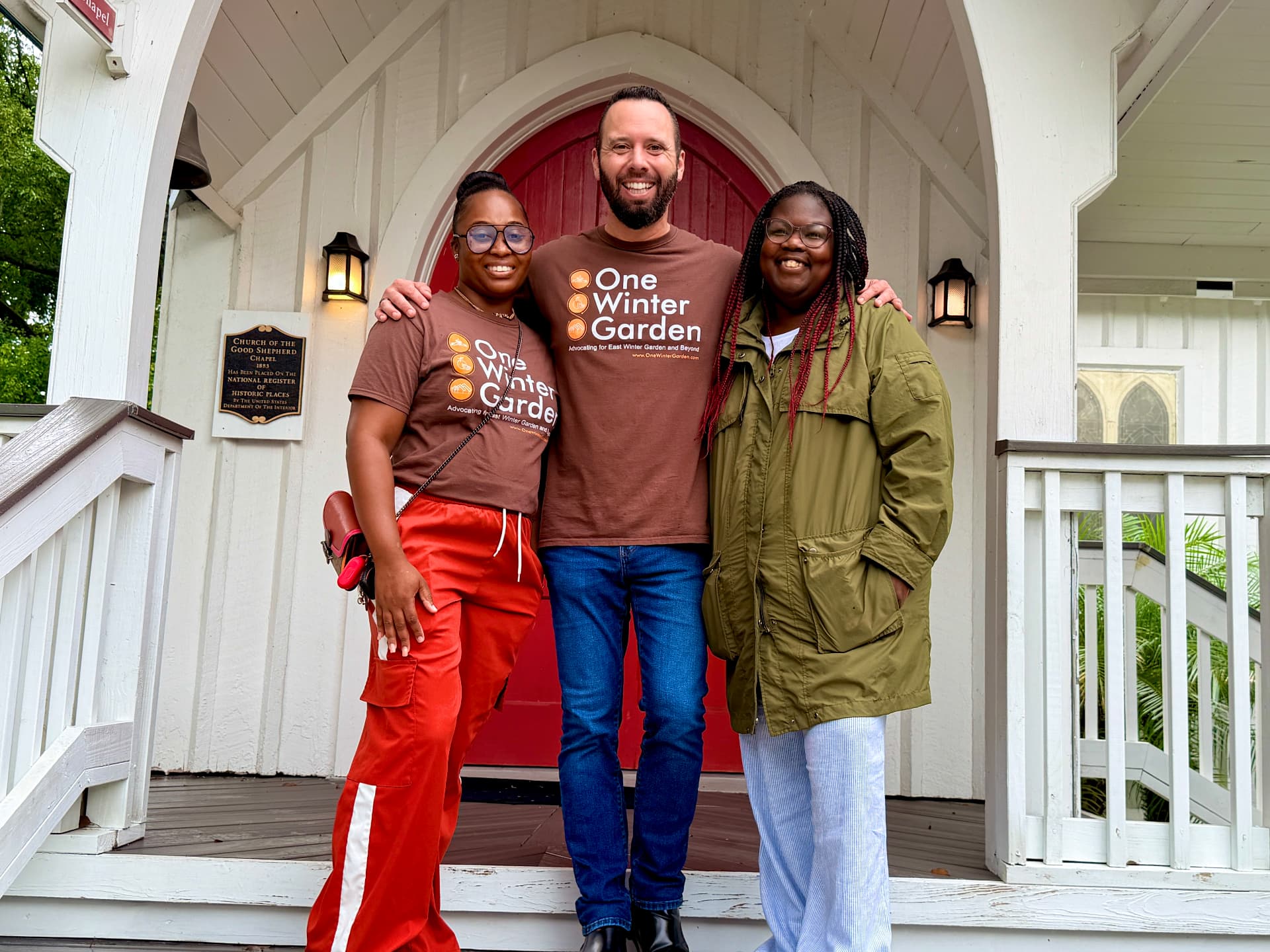 Austin Arthur with Historic East Winter Garden advocates on a visit to Eatonville, celebrating Central Florida Black history and cultural preservation