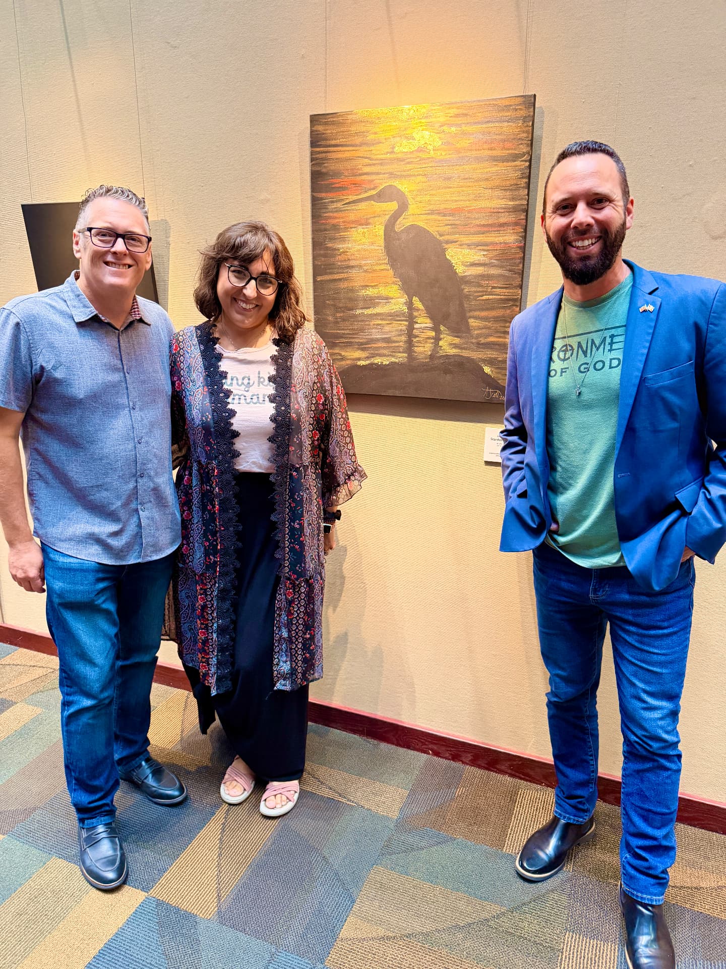 Austin Arthur with local artists and guests at an Orange County arts and cultural affairs exhibit in West Orange County, Florida