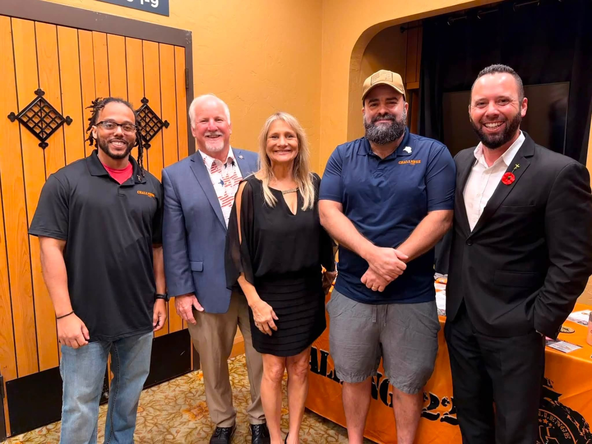 Austin Arthur with Challenge 22 board members at the America 250 program