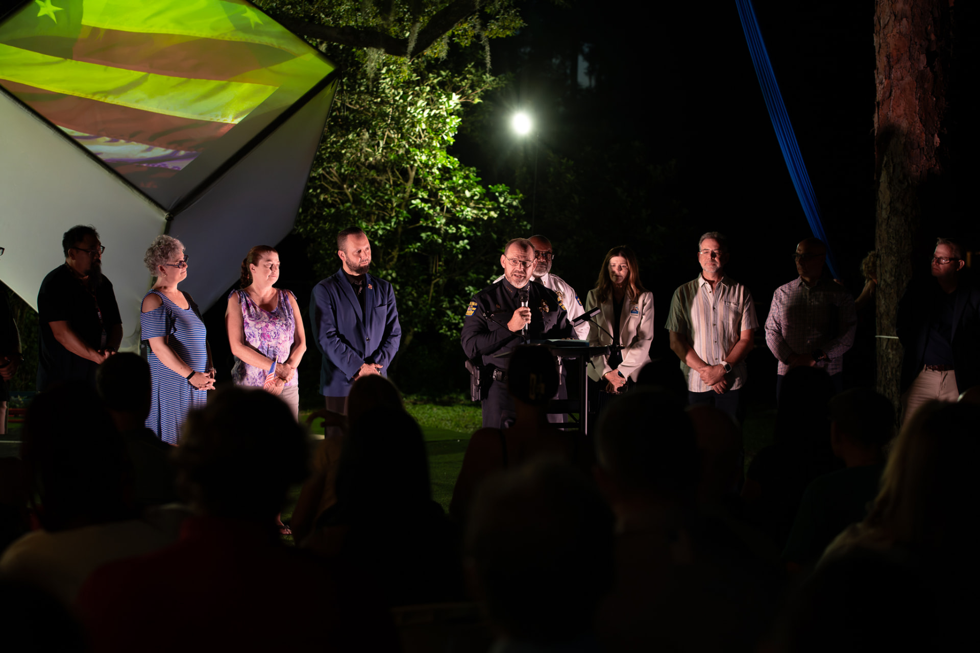 Community leaders gathered on stage at the America 250 Achievement Award ceremony