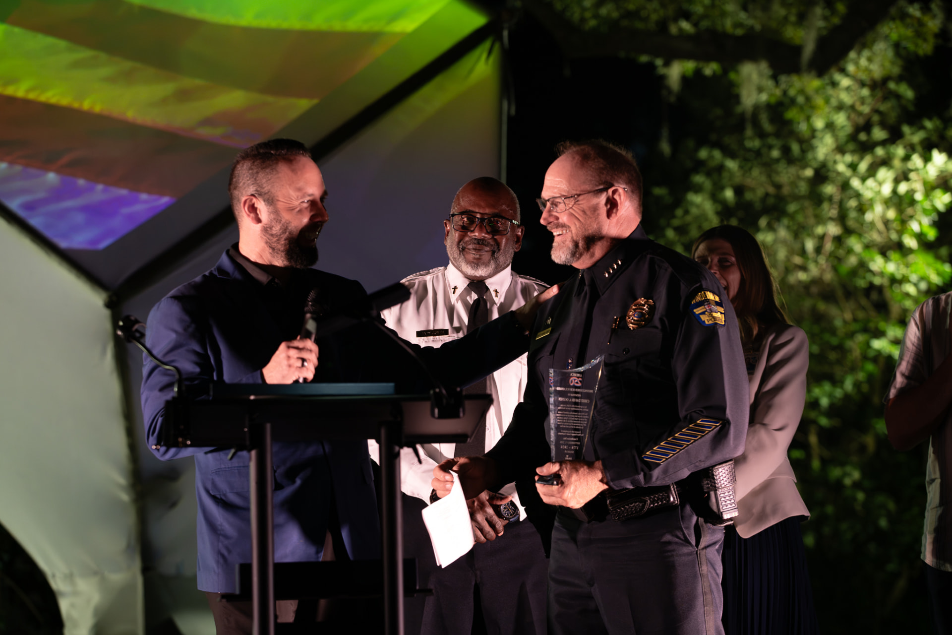 Windermere Police Chief David Ogden receiving the America 250 Achievement Award